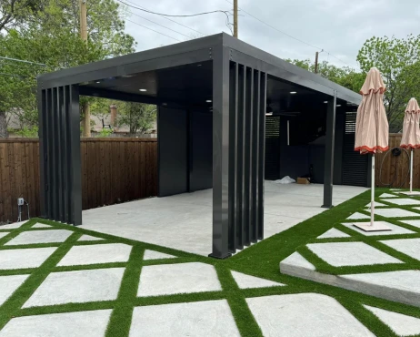 Large outdoor aluminum pergola.