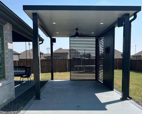 Side view of a luxury pergola.