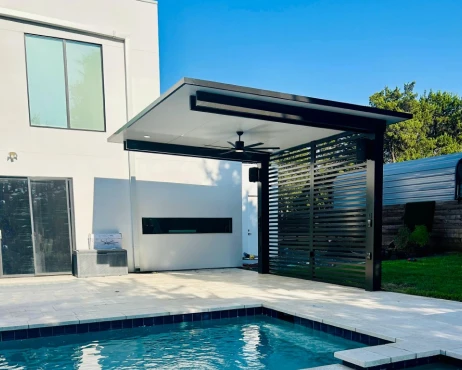 Luxury pergola by the pool.